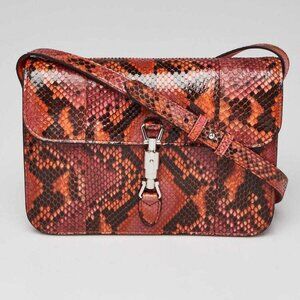 Gucci Orange/Black Python Soft Jackie Convertible Crossbody Bag